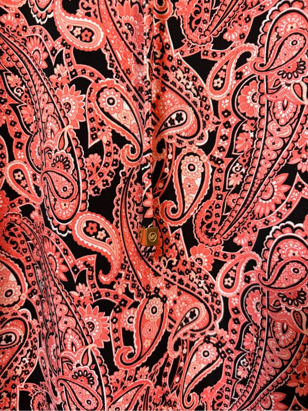 Michael Kors Coral and Black Paisley Sleeveless Dress